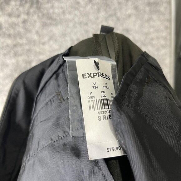 Express Pants Womens 8R Olive Green Columnist Barely Boot Mid Rise Dress Work - Picture 10 of 12